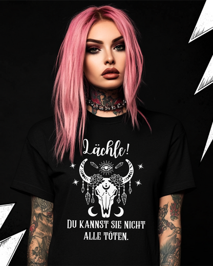 Lächle du kannst sie nicht alle töten - Baphomet Premium T-Shirt Unisex