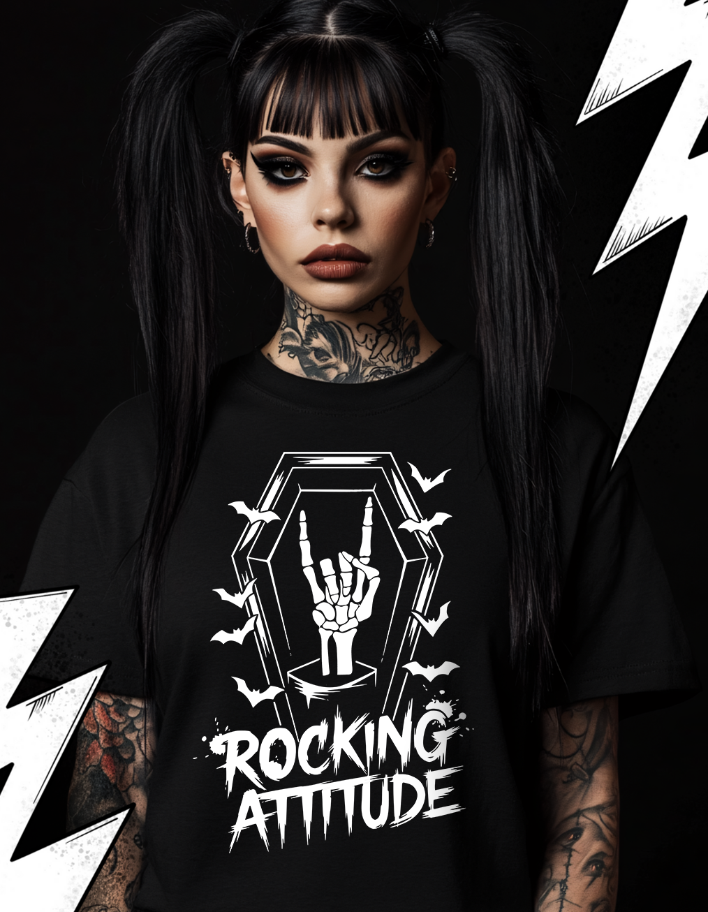 Rocking Attitude - Premium T-Shirt Unisex, Metal Shirts, Rock Shirts, Dark Fashion