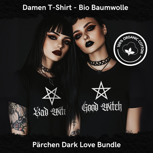 Bad Witch, Good Witch - Organic Damen T-Shirt Spar Set, Partnerlook
