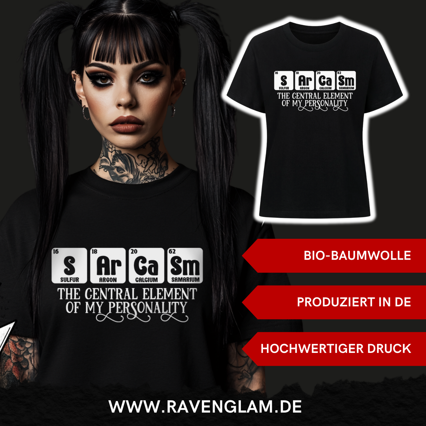 Sarcasm my personality - Premium Organic Shirt Women, Sarkasmus Shirt, Dark Fashion, Statment
