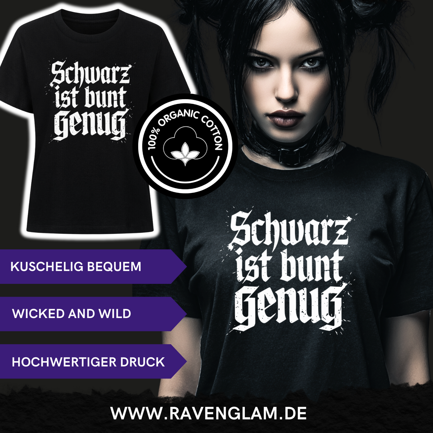 Schwarz ist bunt genug - Premium Organic Shirt Women