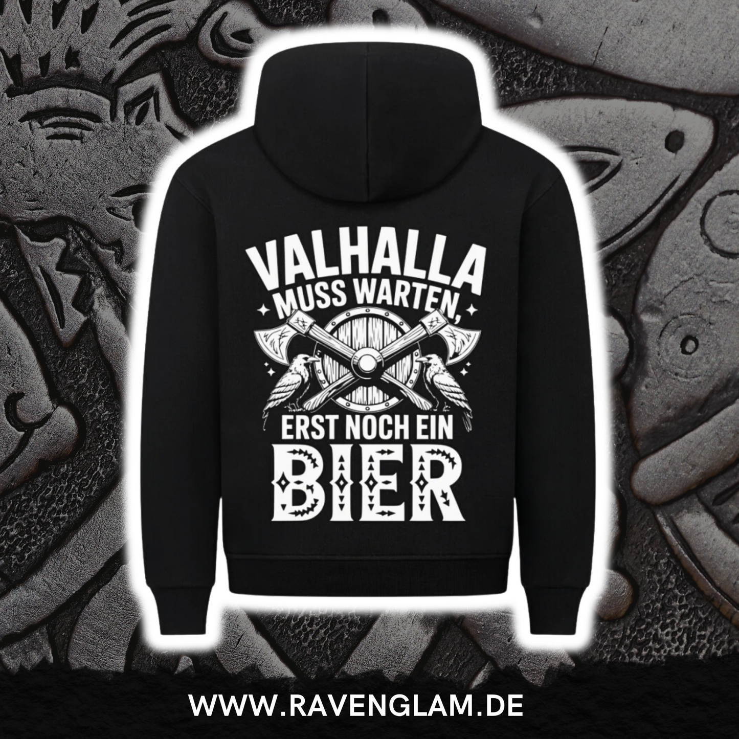 Valhalla muss warten, erst noch ein Bier - Wikinger Hoodie Unisex, Nordmann, Pagan, Valhalla Hoodie
