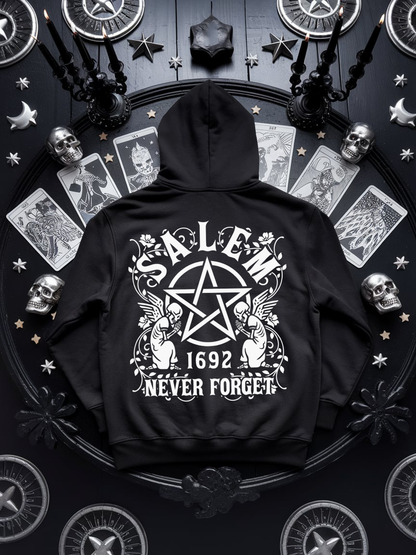 Premium Hoodie Unisex "Salem Never forget" Hexen Hoodie Mittelalter