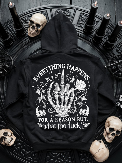 Rebellischer Unisex Hoodie " What the fuck?" Doppelprint