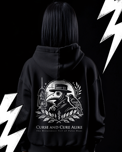 Premium Hoodie Unisex "Curse and Cure Alike" Pest Doktor Gothik Shirt