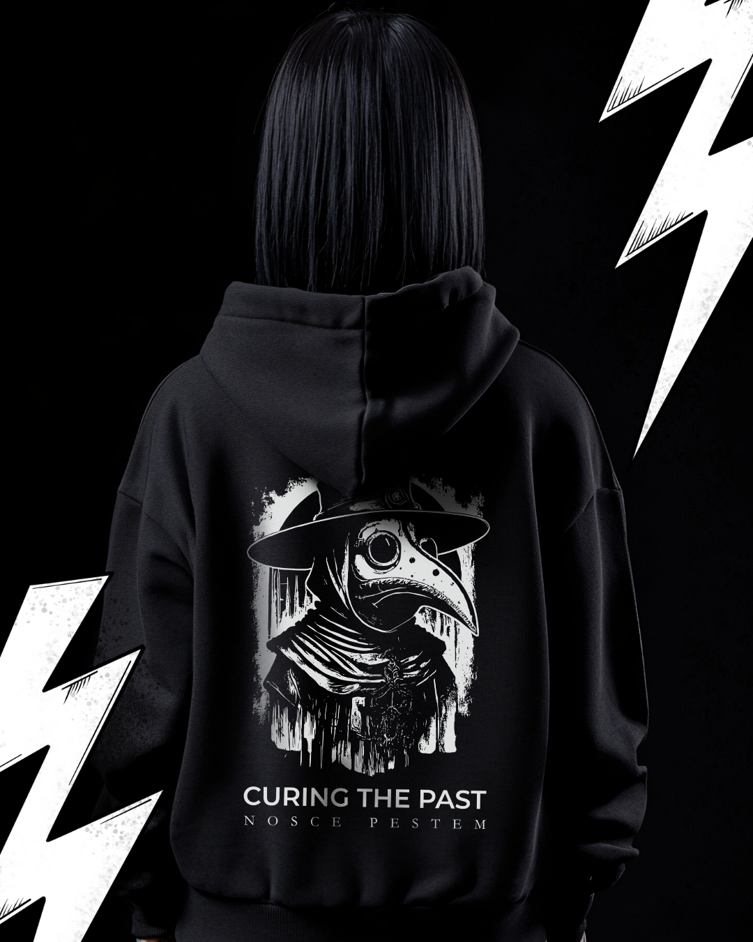 Premium Hoodie Unisex "Curing the Past" Pest Doktor Gothik Shirt