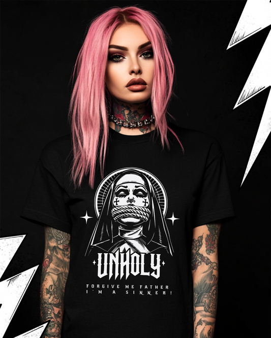 Unholy Nun T-Shirt Unisex "I´m a Sinner" Unheilige Nonne