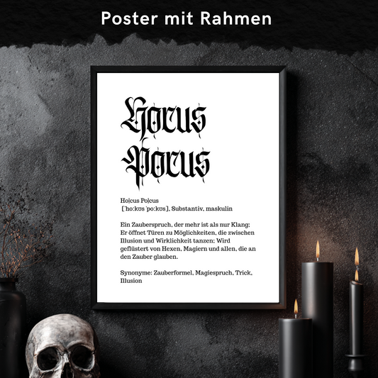 Hocus Pocus Duden - Framed Poster 4 Größen