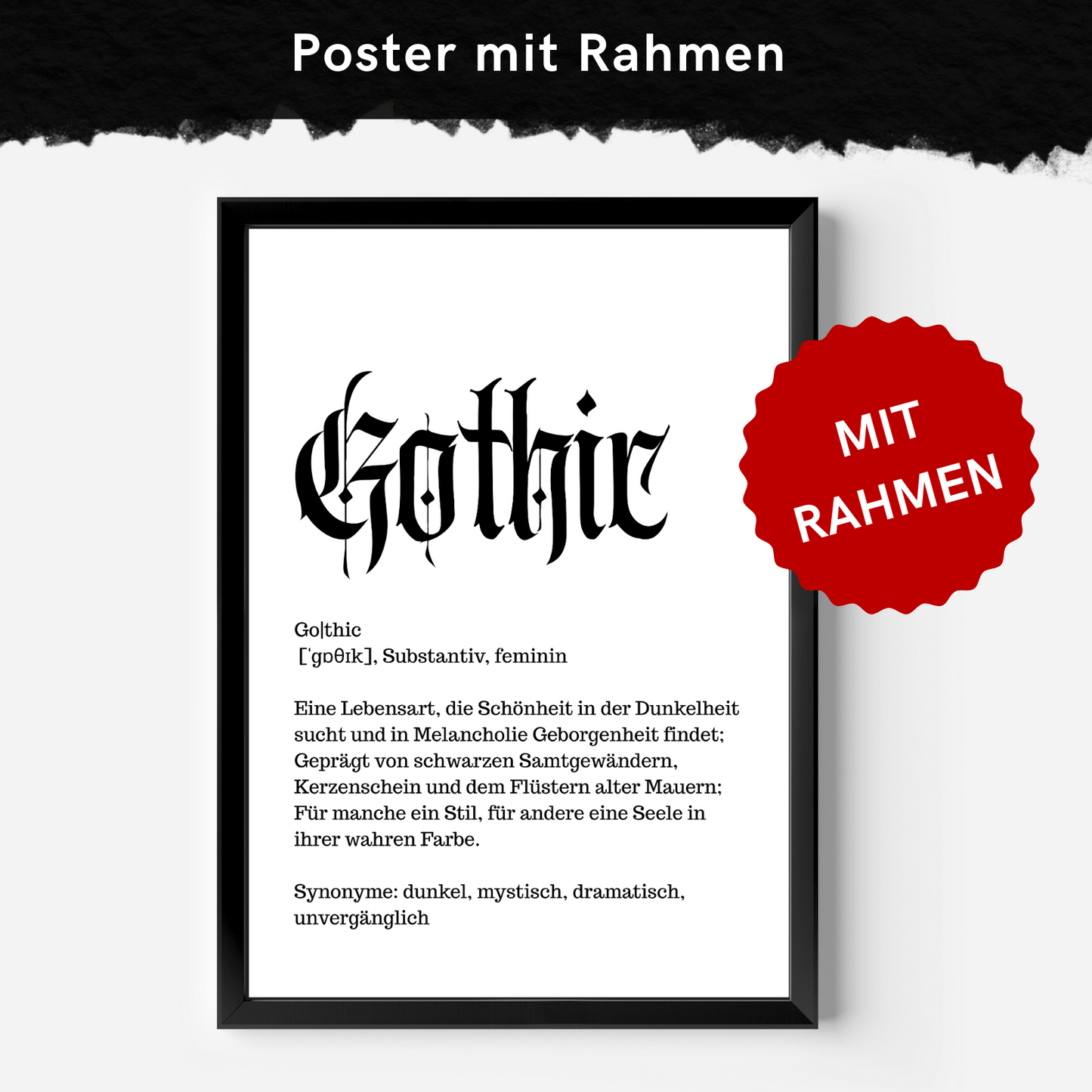 Gothic Duden - Framed Poster 4 Größen