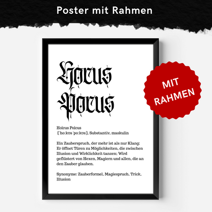 Hocus Pocus Duden - Framed Poster 4 Größen