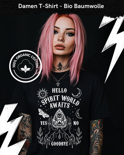 Hello Spirit World - Premium Organic Shirt Women, Ouija Hexen T-Shirt, Gothic Mode