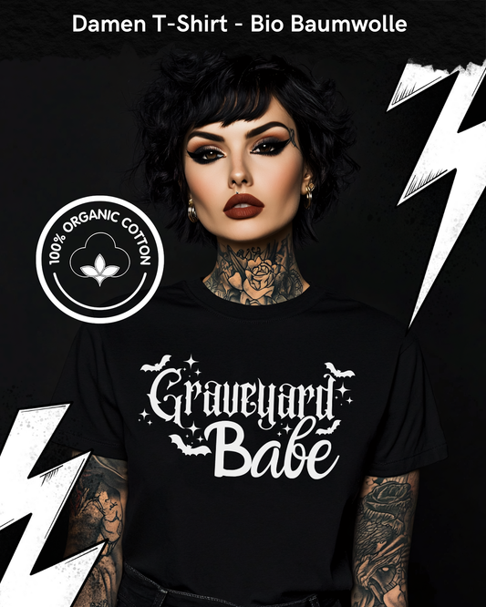 Grevyard Babe - Premium Organic Shirt Women. Gothic Fashion, Dark T-Shirts