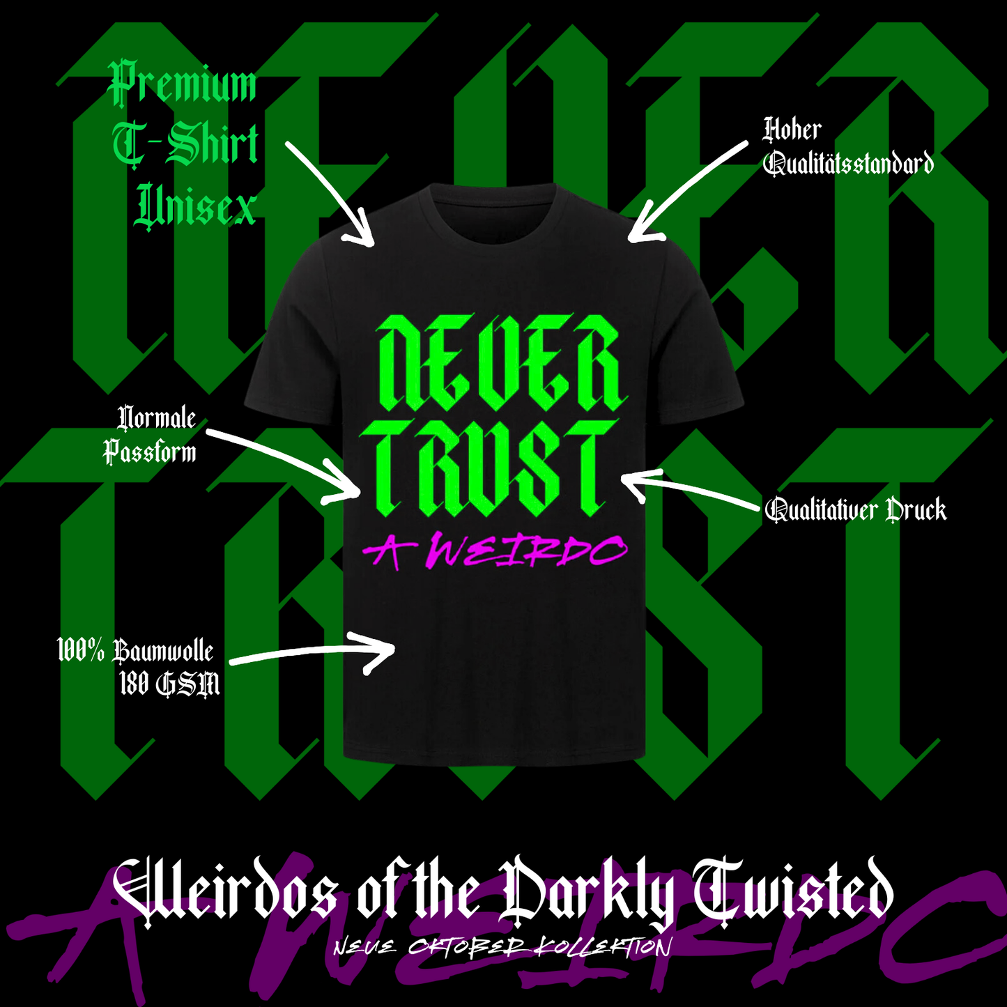 Premium T-Shirt Unisex "Never trust a weirdo"