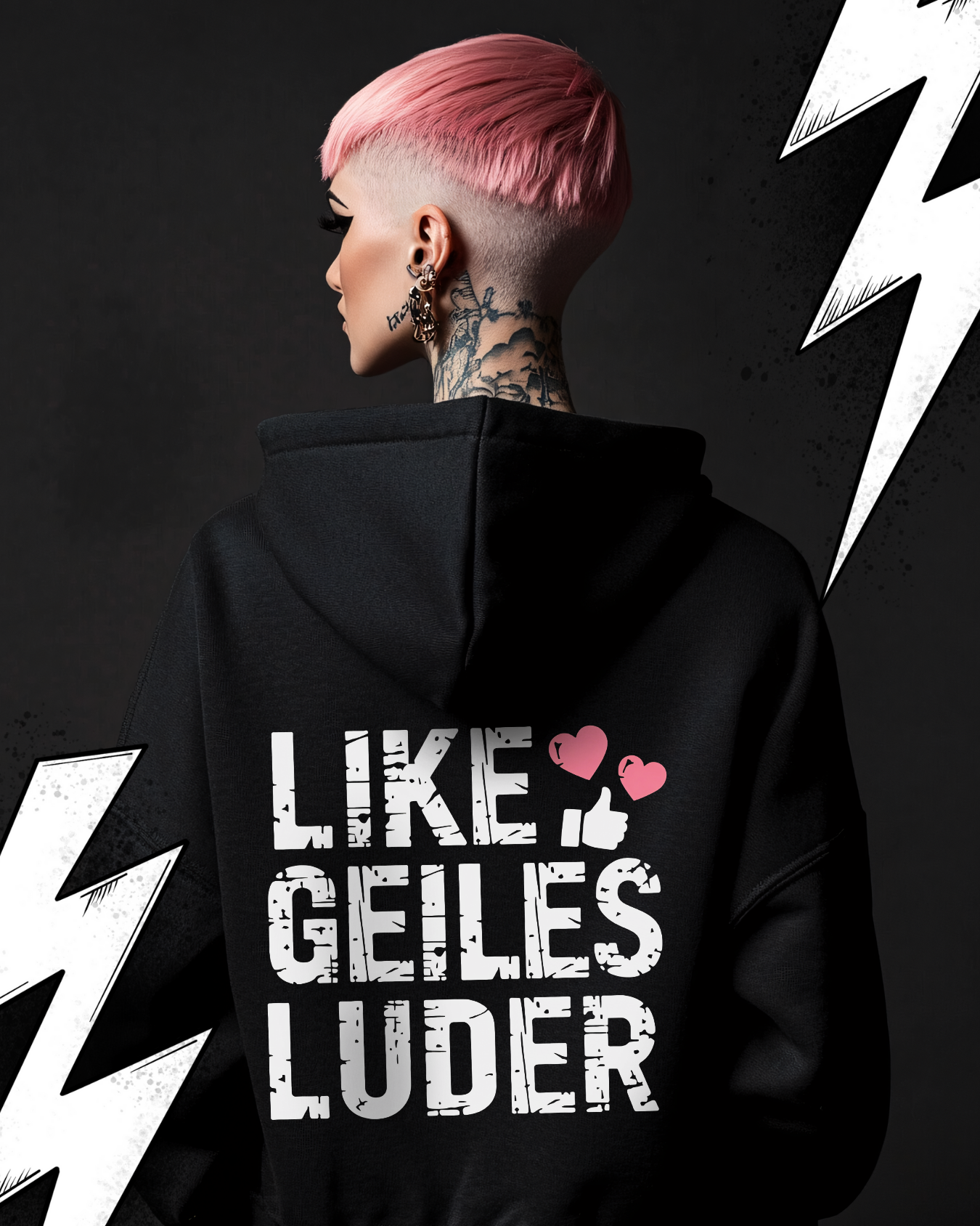 Oversized Hoodie Unisex "Like Geiles Luder"