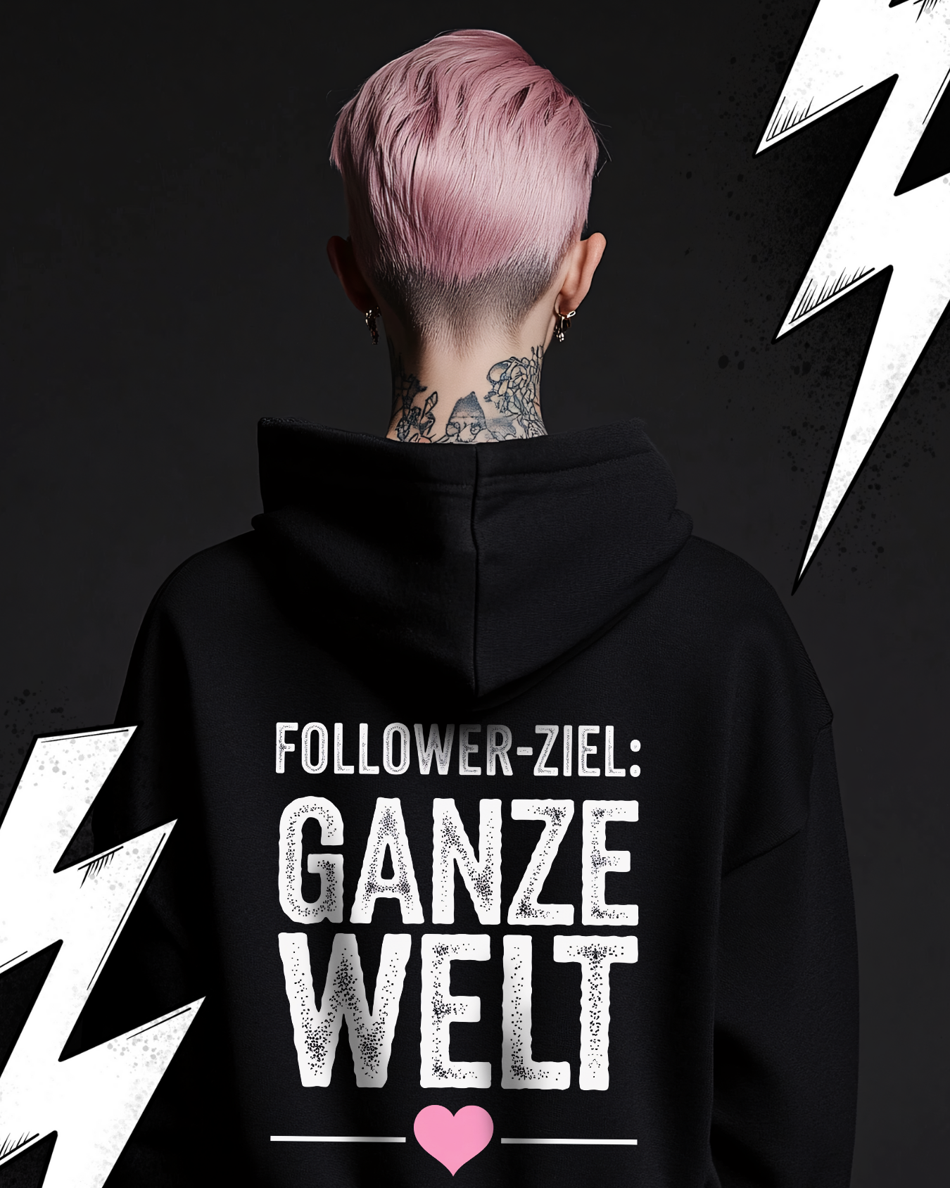 Premium Hoodie Unisex "Follower Ziel ganze Welt"