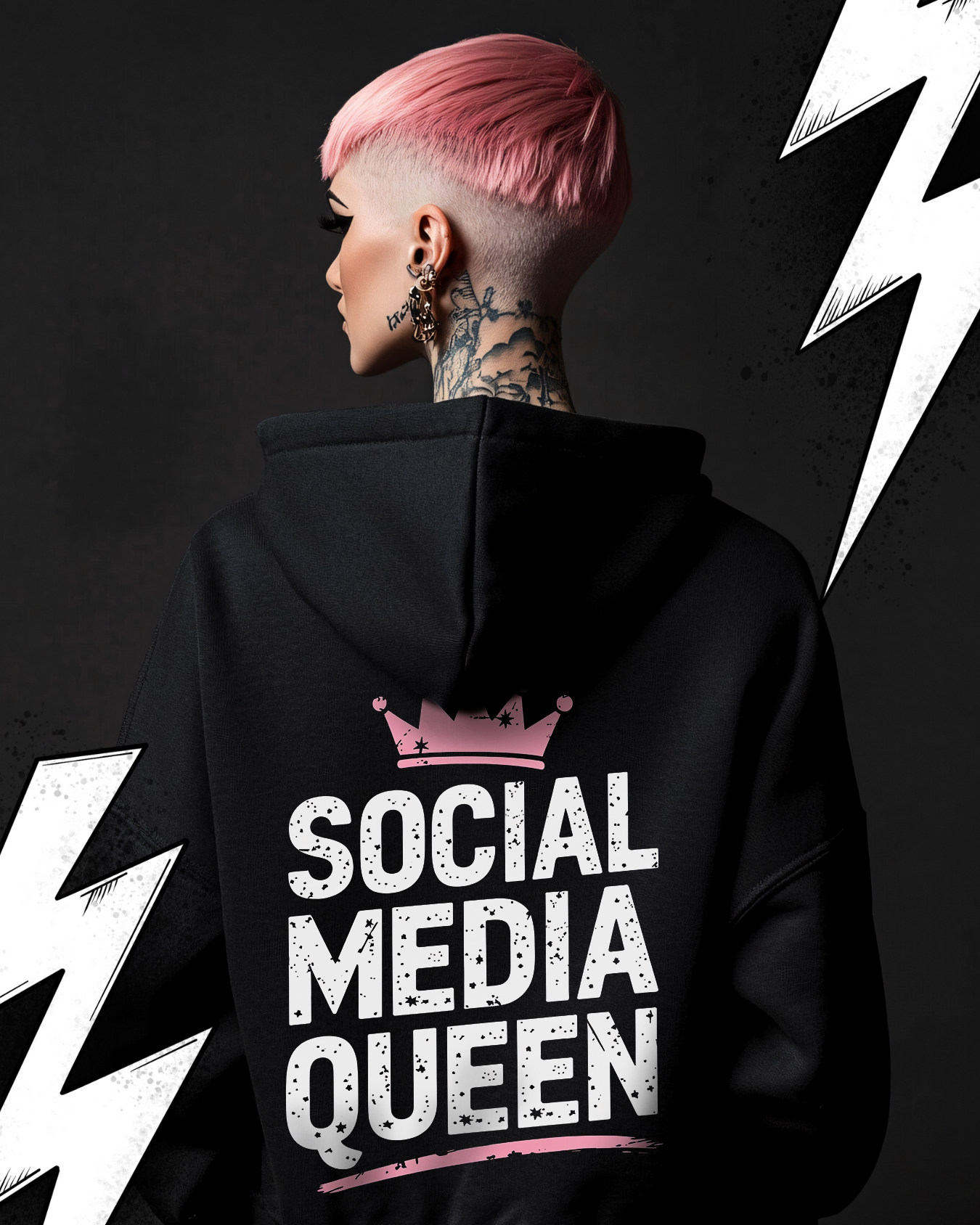 Oversized Hoodie Unisex "Social Media Queen"