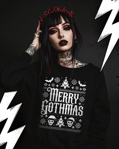 Premium Organic Sweatshirt UNISEX - Merry Gothmas Ugly Christmas Sweater