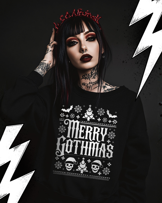 Premium Organic Sweatshirt UNISEX - Merry Gothmas Ugly Christmas Sweater