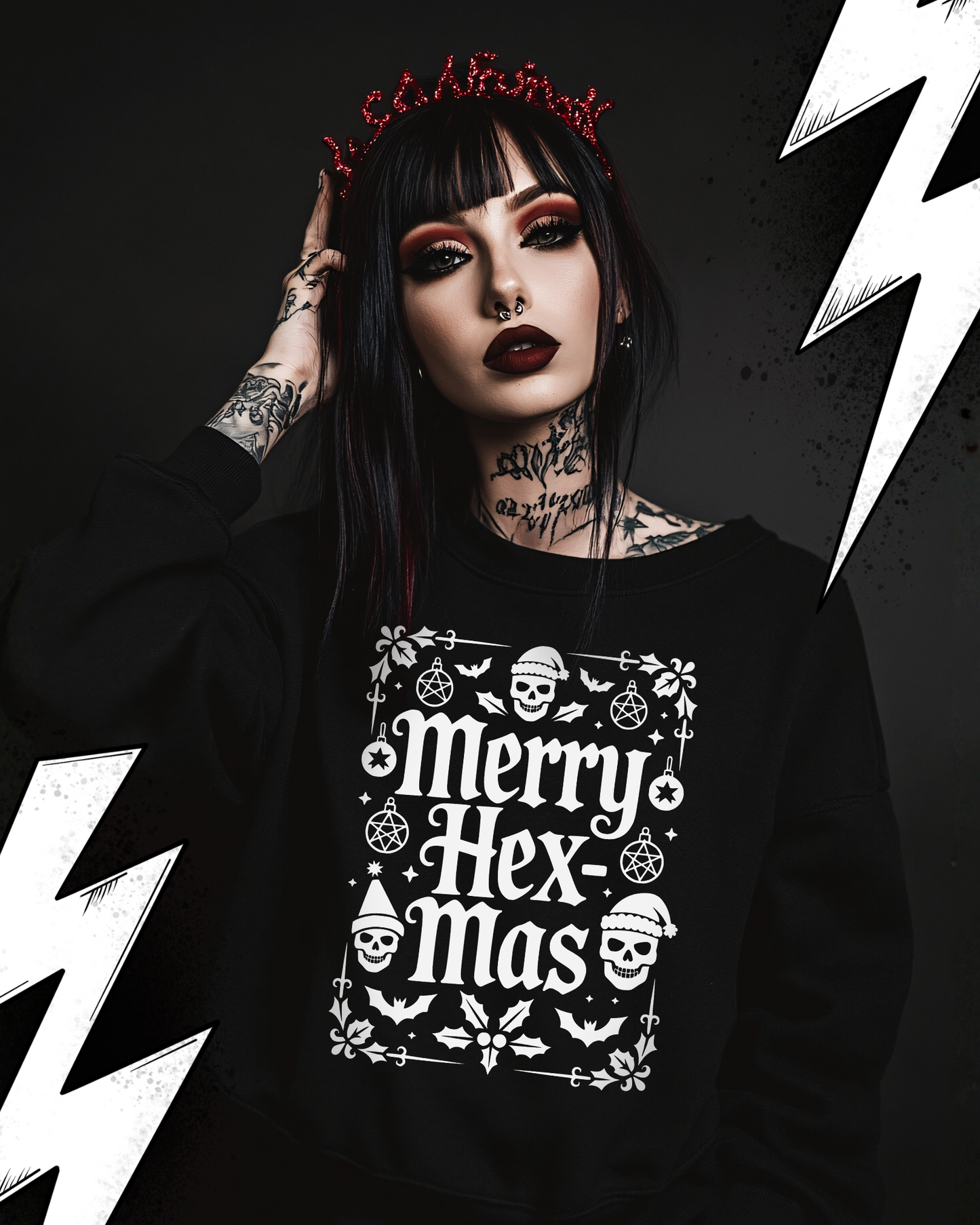 Premium Organic Sweatshirt UNISEX - Merry Hex-Mas Ugly Christmas Sweater