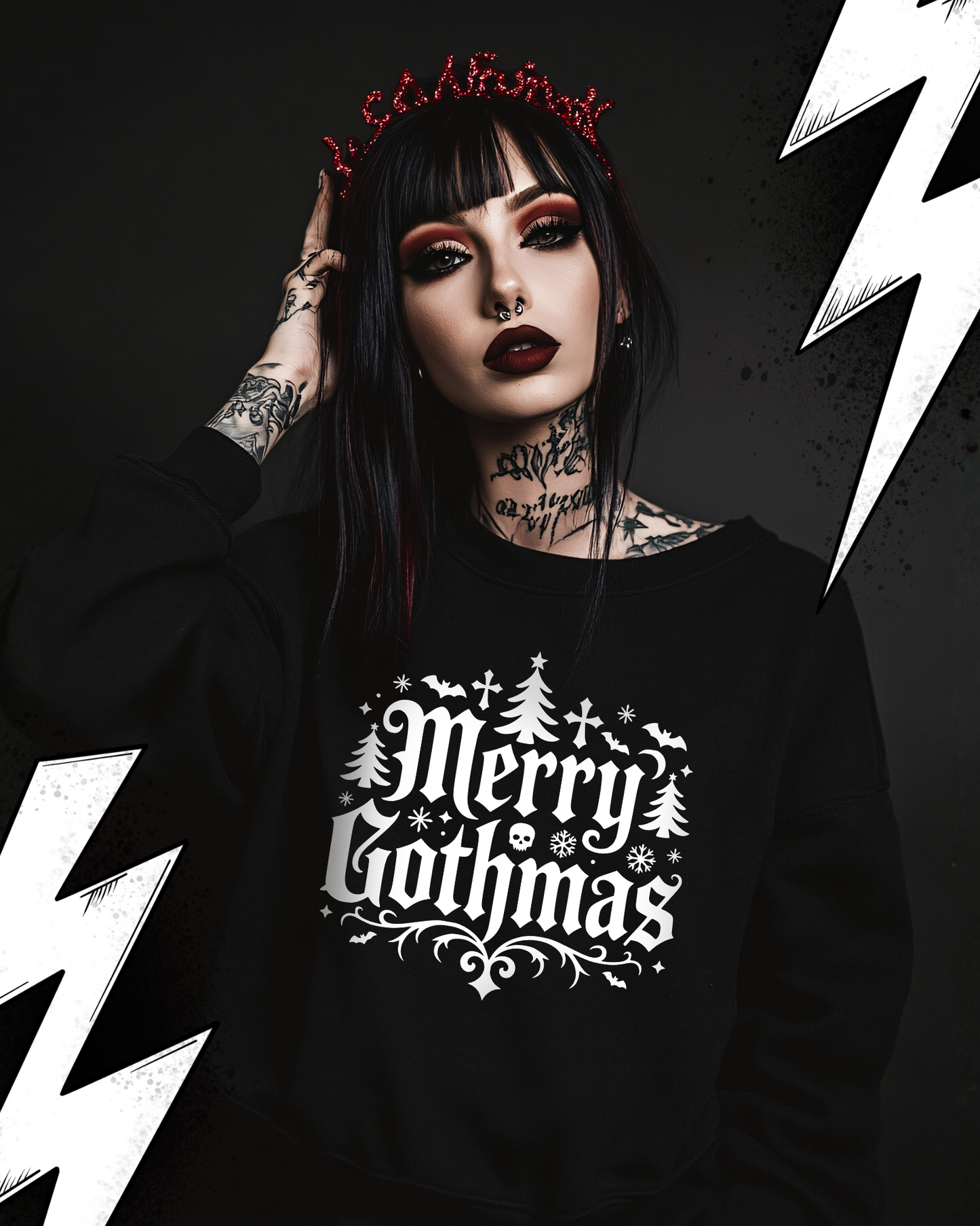 Premium Organic Sweatshirt UNISEX - Merry Gothmas Ugly Christmas Sweater