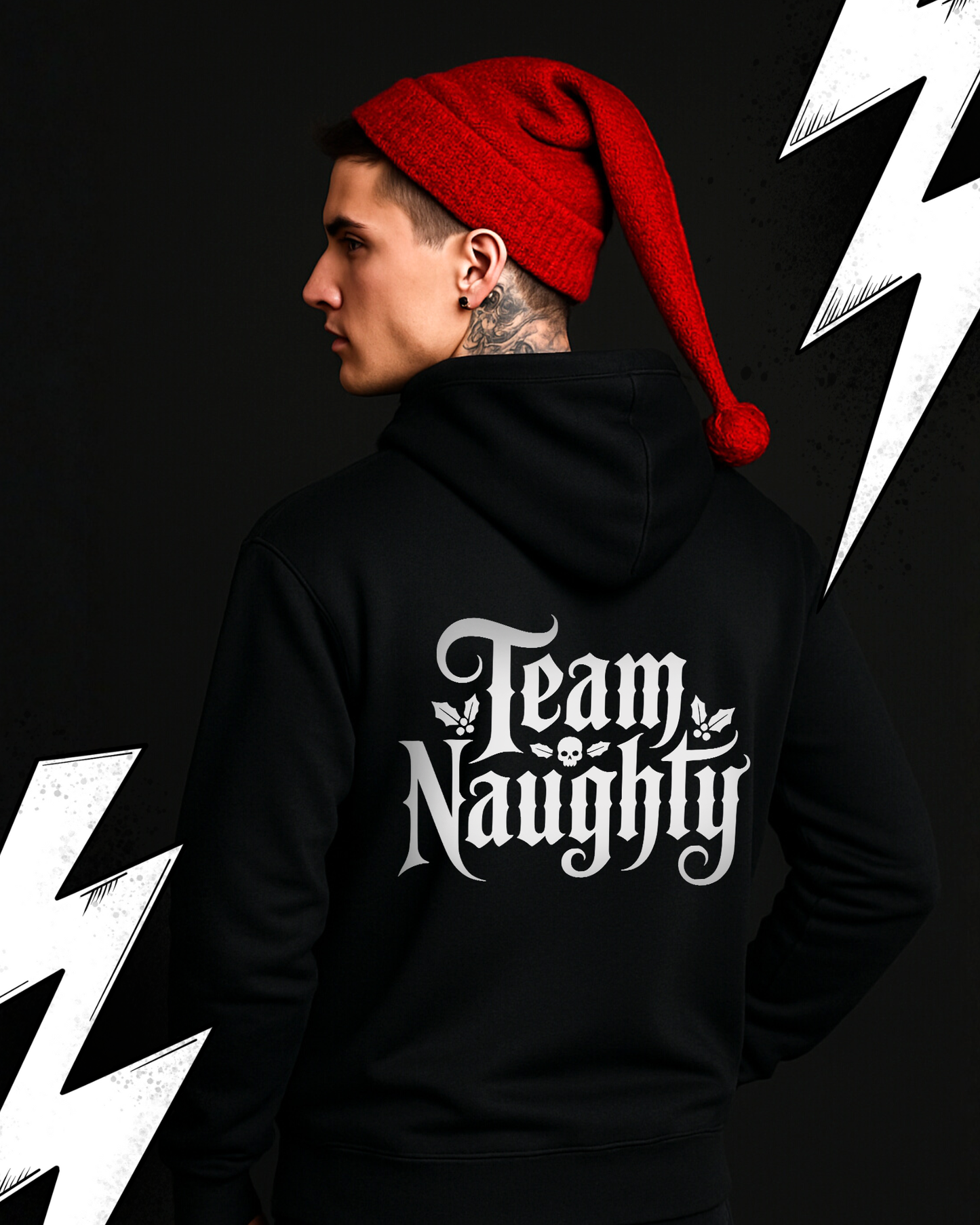 Black Christmas Gothic Hoodie - Team Naughty UNISEX