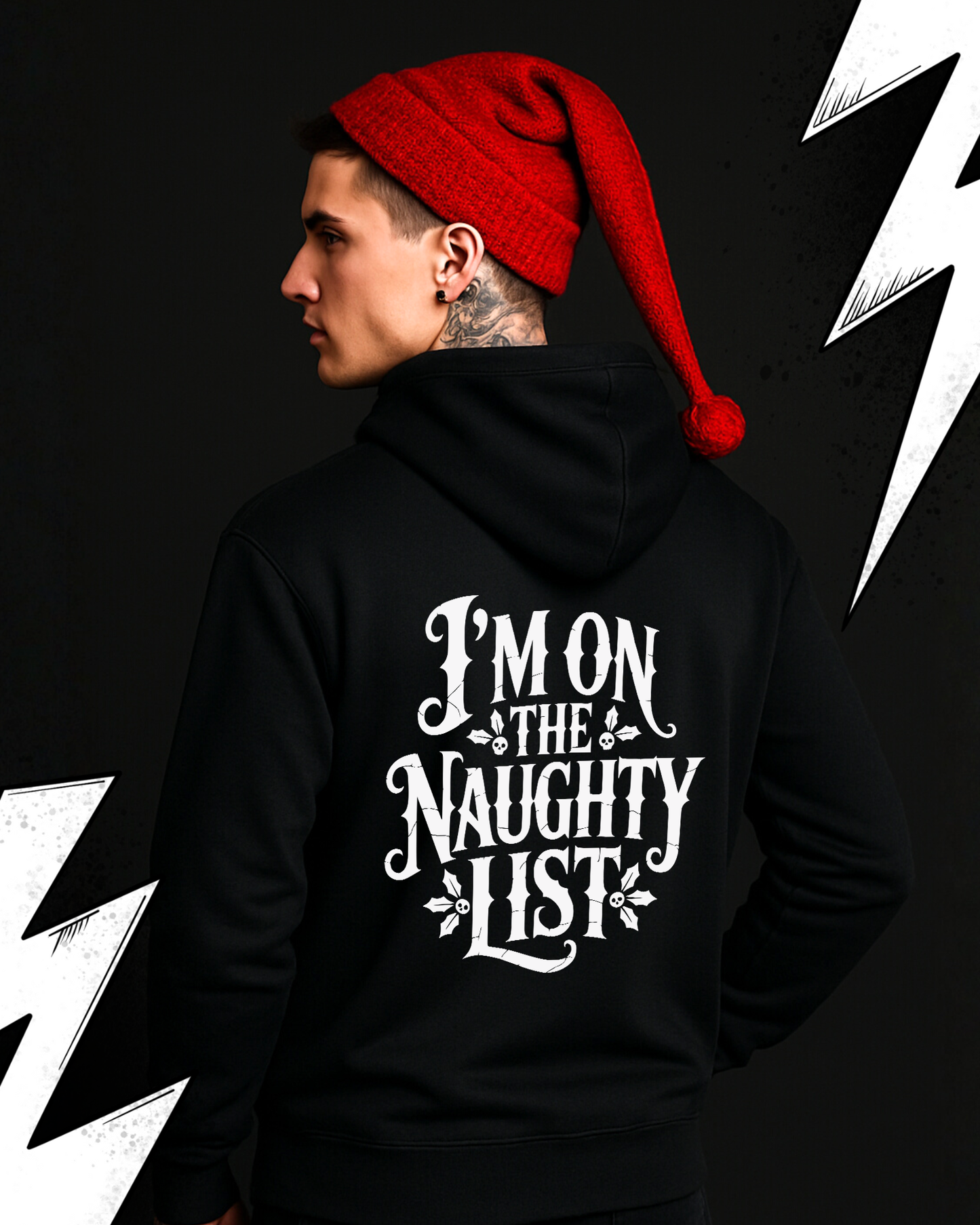 Black Christmas Gothic Hoodie - Naughty List