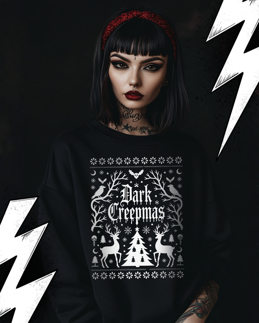 Premium Organic Sweatshirt UNISEX - Dark Creepmas Ugly Christmas Sweater