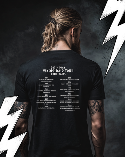 Premium T-Shirt Unisex "Viking Raid Tour" Tourdaten auf der Rückseite