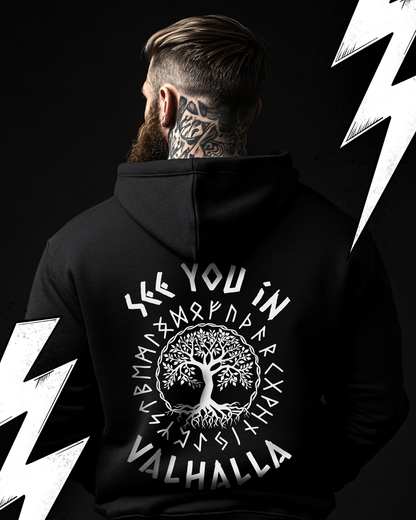 Oversized Hoodie Unisex "See you in Valhalla" Wikinger Style