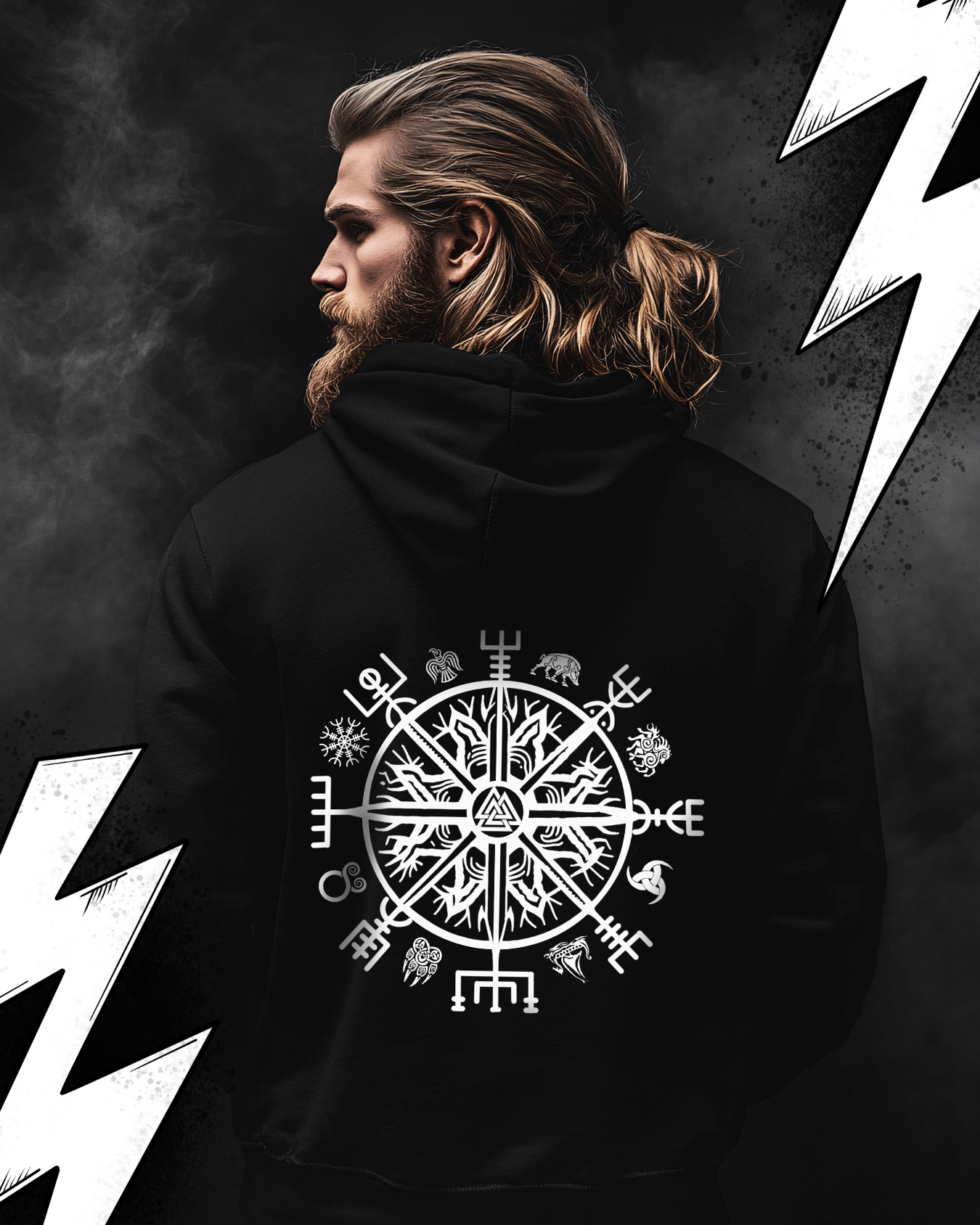 Oversized Hoodie Unisex "See you in Valhalla" Wikinger Kompass Design