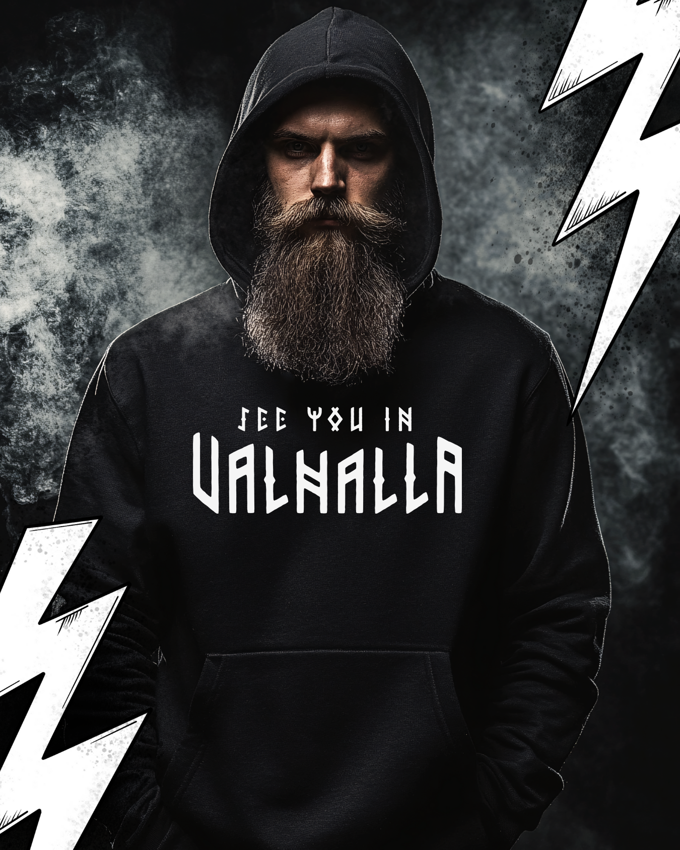 Oversized Hoodie Unisex "See you in Valhalla" Wikinger Kompass Design