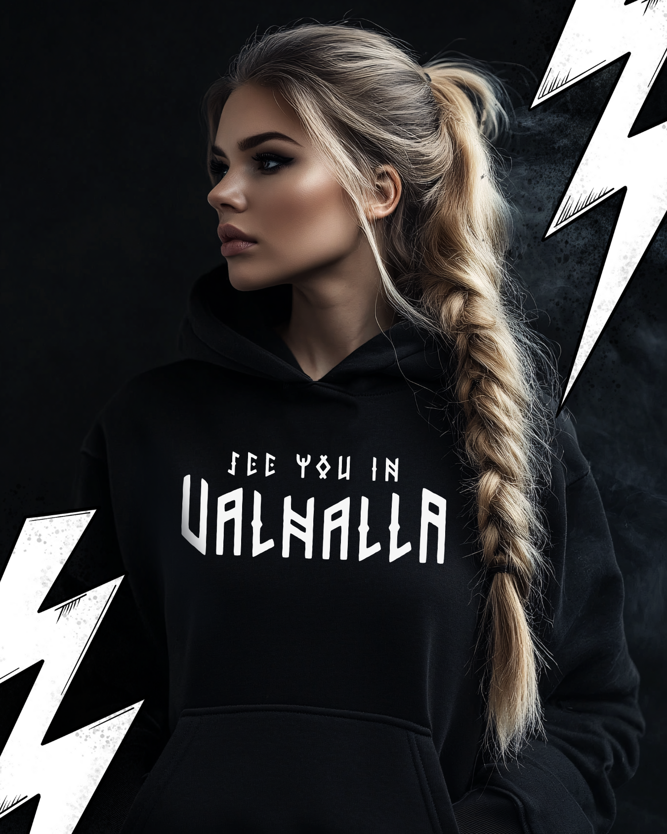 Oversized Hoodie Unisex "See you in Valhalla" Wikinger Kompass Design