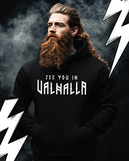 Oversized Hoodie Unisex "See you in Valhalla" Wikinger Kompass Design