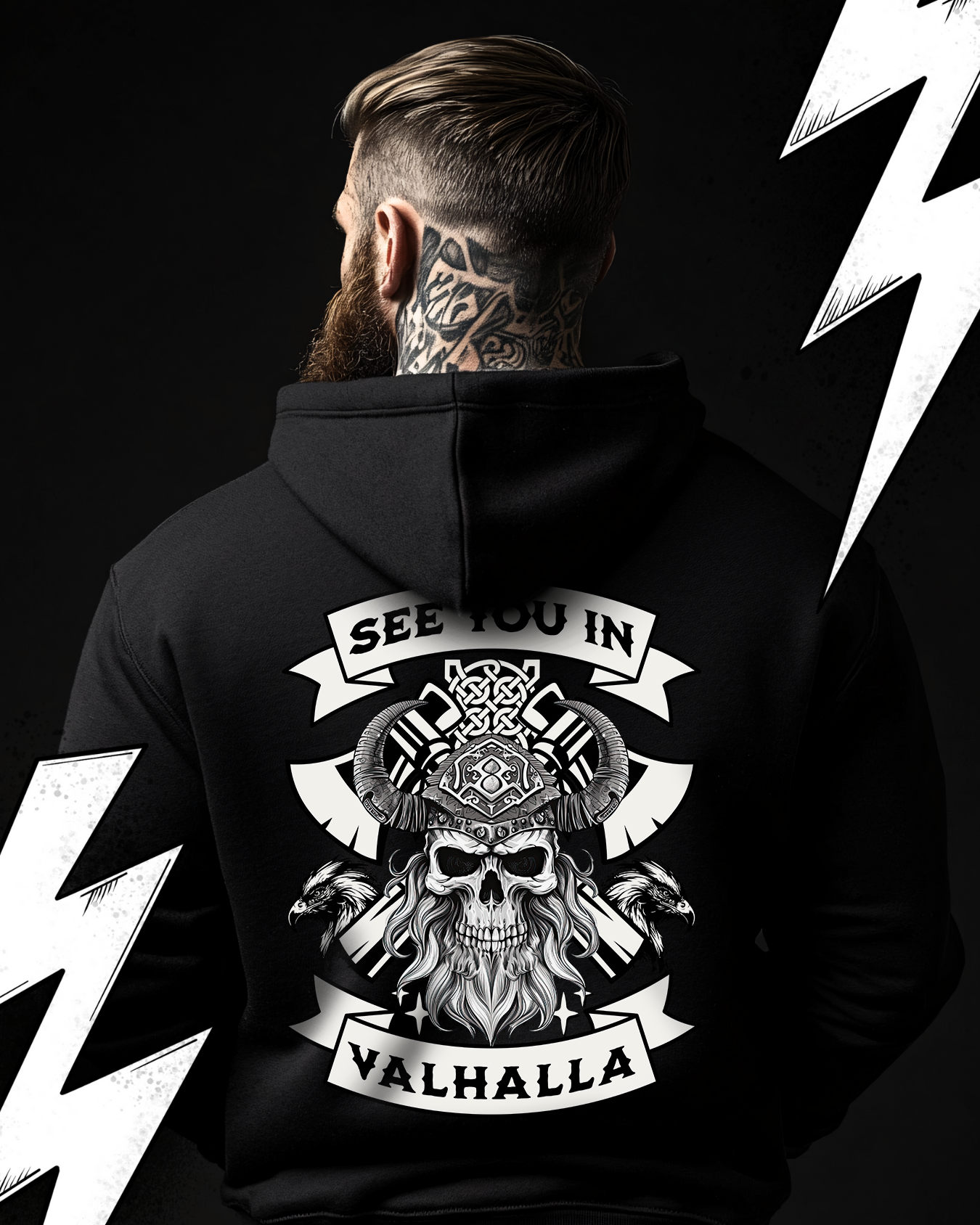 Oversized Hoodie Unisex "See you in Valhalla" Wikinger Style