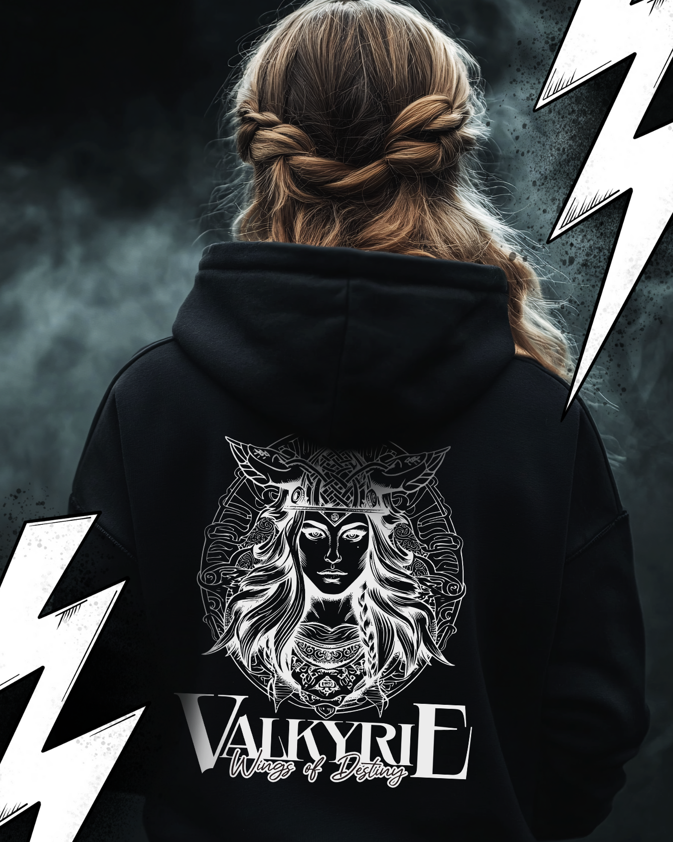 Oversized Hoodie Unisex "Valkyrie - Wings of Destiny"