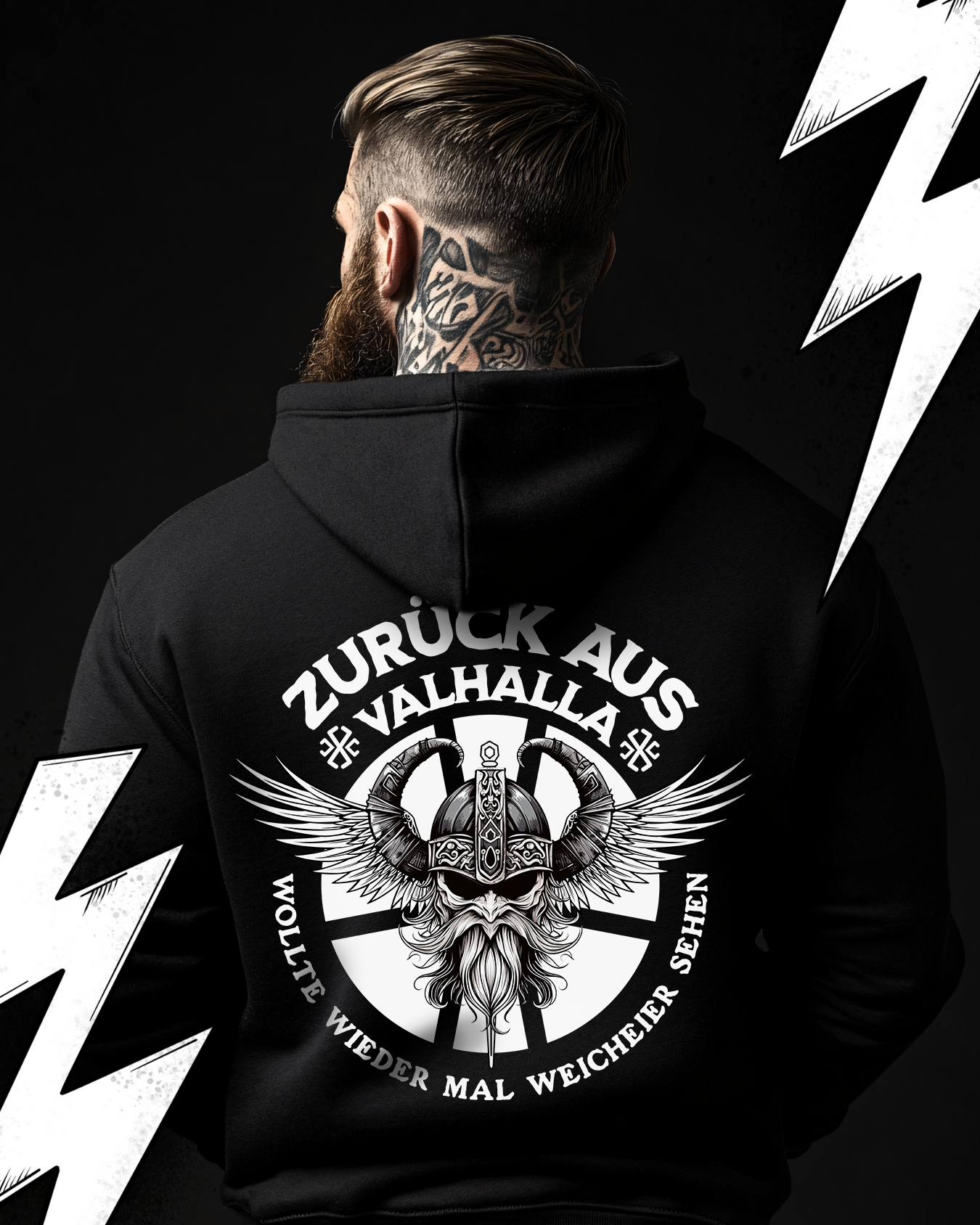 Oversized Hoodie Unisex "Zurück aus Valhalla" Wikinger Designs