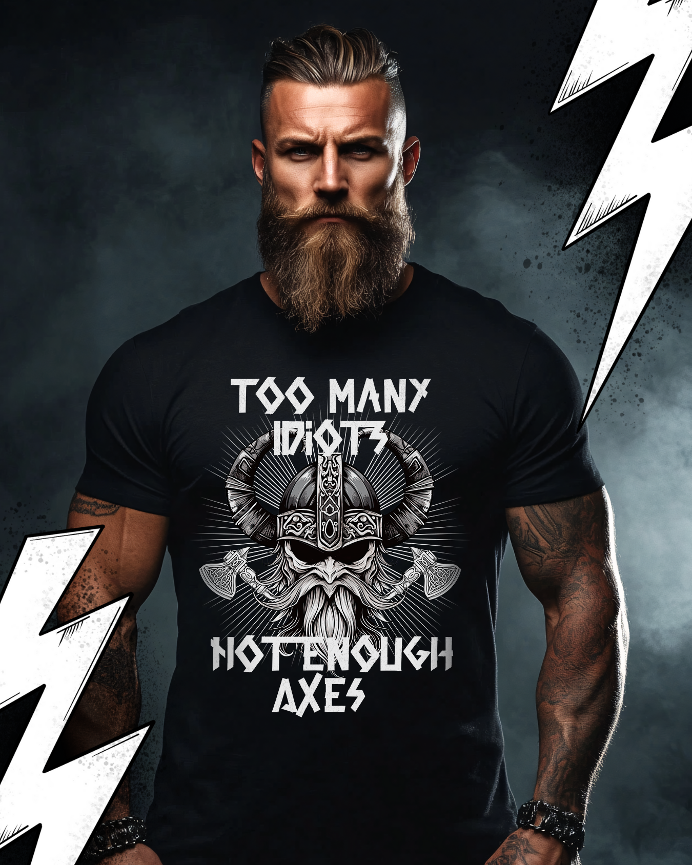 Premium T-Shirt Unisex "Too many Idiots not enough Axes"