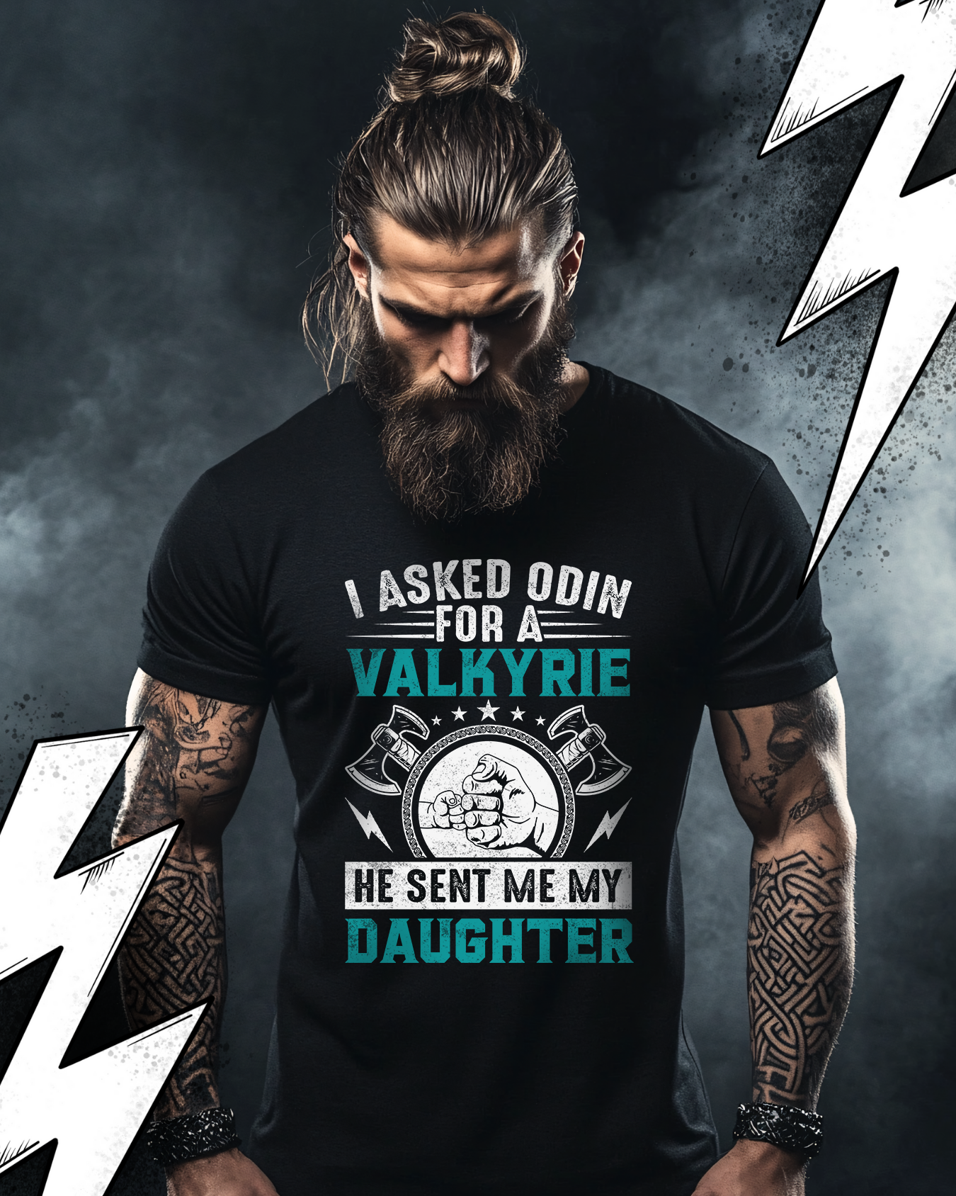 Premium T-Shirt Unisex "Odin sent me a Daughter" Wikinger Shirt