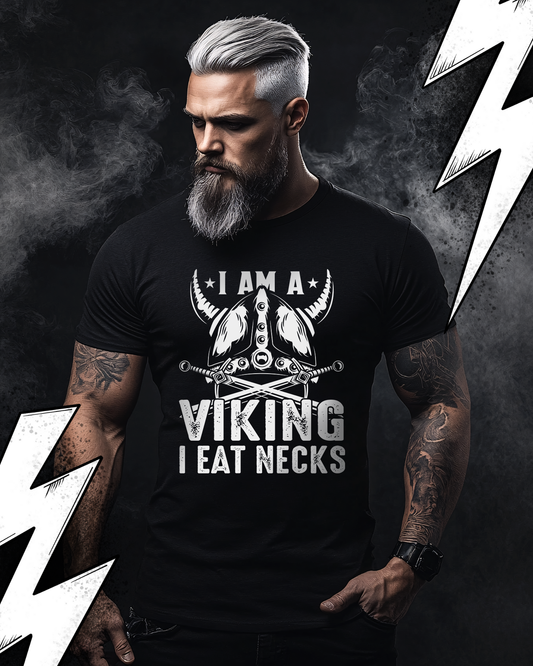 WIkinger T-Shirt Unisex "Viking eat Necks" Lustiges Warrior Shirt