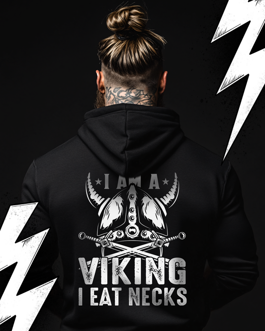 Premium Hoodie Unisex "Viking eat Necks" Wikinger Hoodie