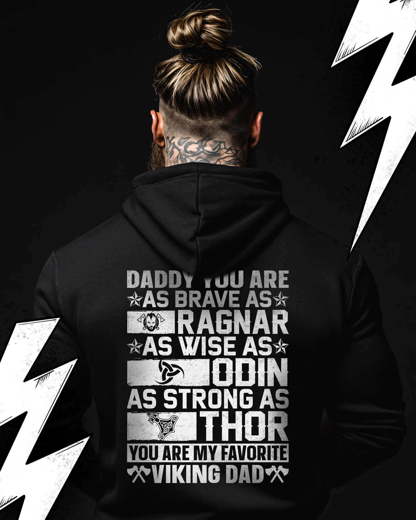 Premium Hoodie Unisex "Viking Daddy" Wikinger Hoodie für Papas