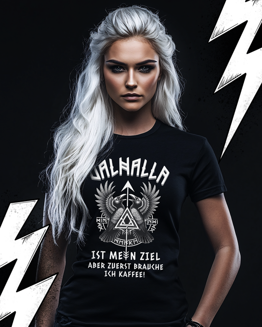 Premium T-Shirt Unisex "Valhalla ist mein Ziel" Wikinger Shirt