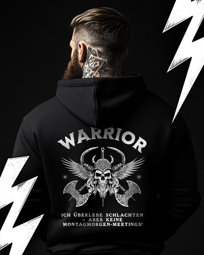 Premium Hoodie Unisex "Warrior im Büro" Lustiger Wikinger Hoodie