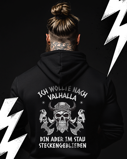 Wikinger Hoodie Unisex "Valhalla wartet" Wikinger Nordmann Hoodie