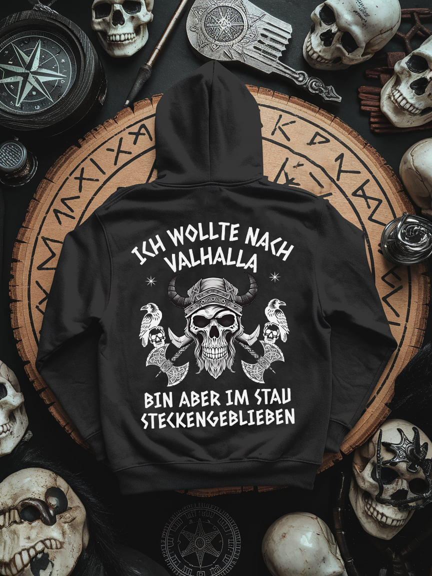Wikinger Hoodie Unisex "Valhalla wartet" Wikinger Nordmann Hoodie