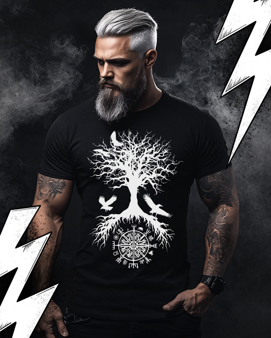 Wikinger T-Shirt Unisex "Yggdrasil" Wikinger Kompass Shirt