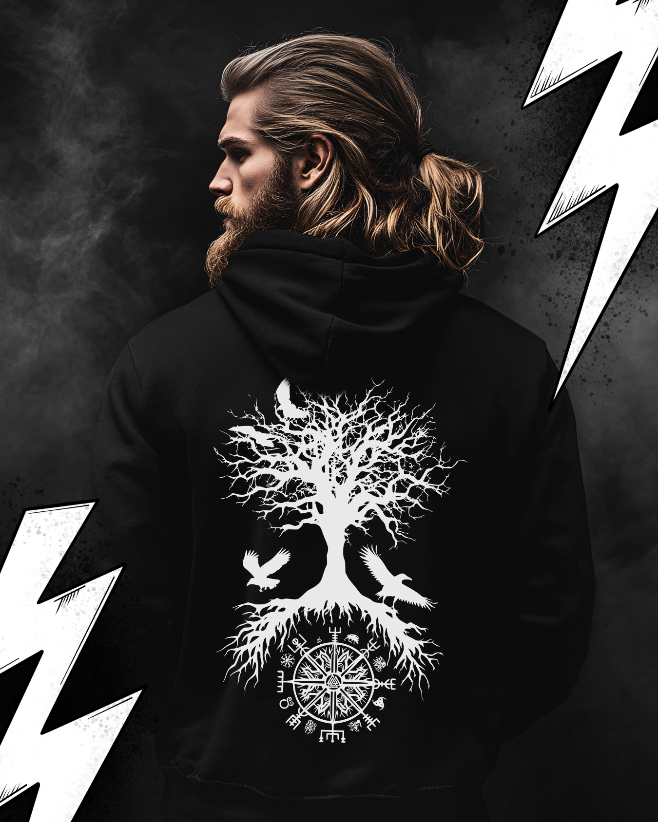 Wikinger Hoodie Unisex "Yggdrasil" Wikinger Kompass Hoodie