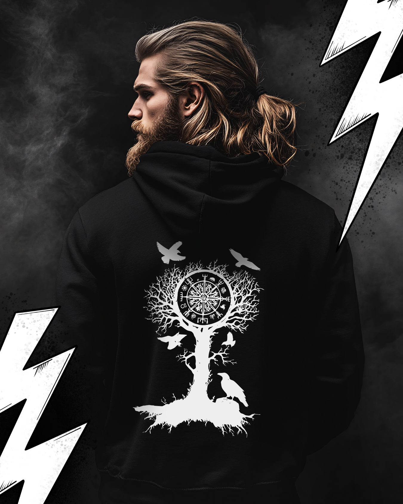 Wikinger Hoodie Unisex "Yggdrasil" Wikinger Kompass Hoodie