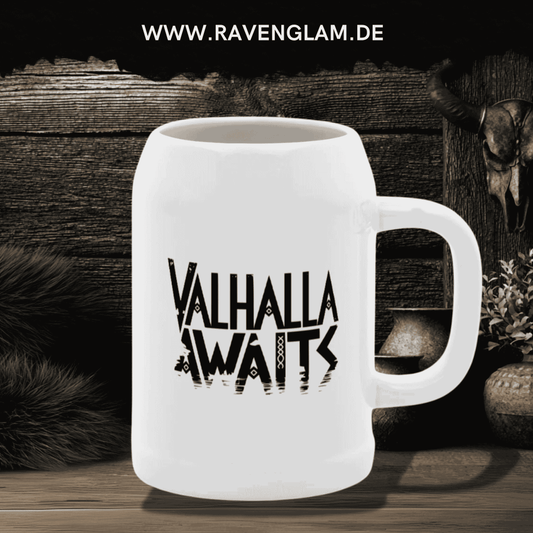 Valhalla Awaits - Wikinger Bierkrug für echte Nordmänner & Wikinger-Fans