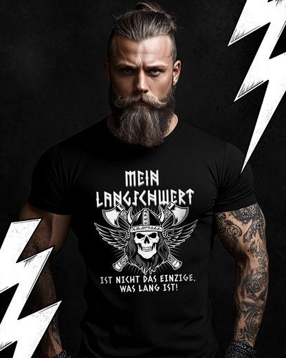 Wikinger T-Shirt unisex "Mein Langschwert" Witziges lustiges Shirt